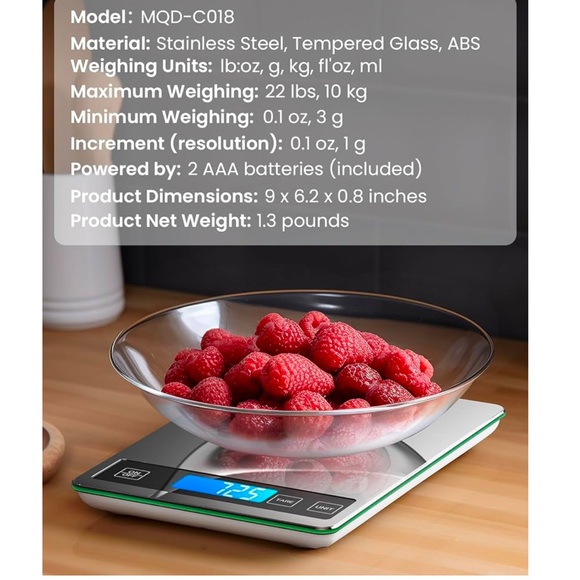 NIB Nicewell Food Scale, 22lb Digital Kitchen Scale for Cooking Baking, silver - Picture 6 of 9